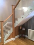 Glass stair balustrade in St Albans (2/3)