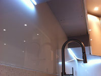White splashback with blue downlights - Cockfosters (2/3)